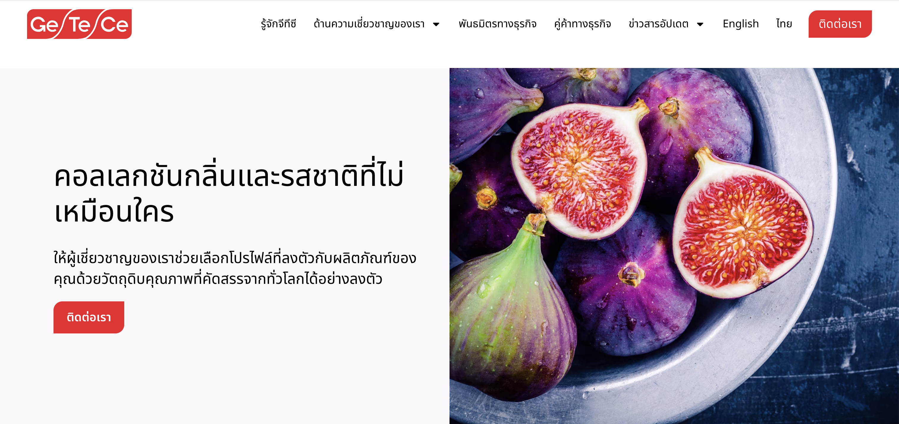 GeTeCe — fragrance & flavour collection, website hero